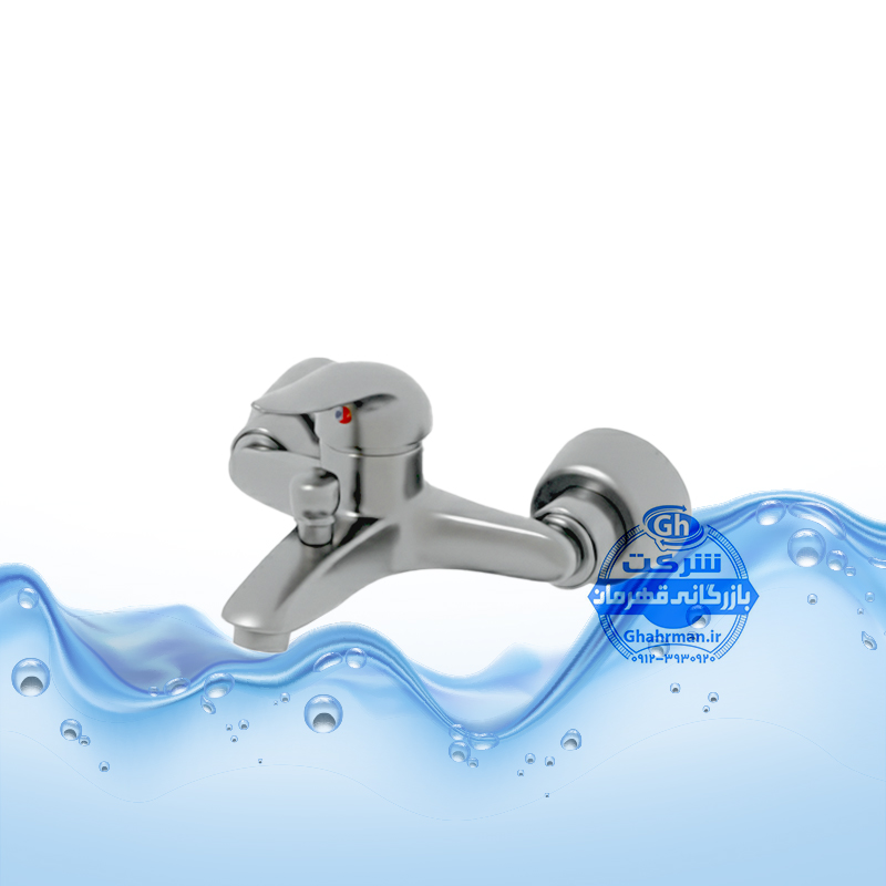 شیر حمام کروم برند آیدا صنعت مدل دنیز | بدنه تمام‌برنج | آبکاری کروم مات | طراحی لوکس